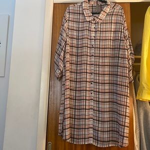 Orange plaid tunic blouse. Size 5X